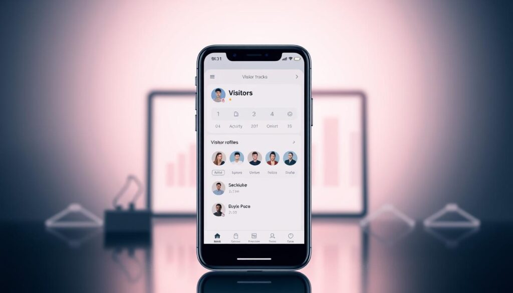 aplicativo de rastreamento de visitantes do perfil