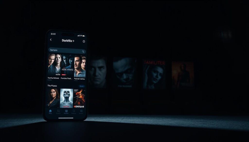 Recursos do aplicativo Darkflix+ para filmes de terror Recursos do aplicativo Darkflix+ para filmes de terror