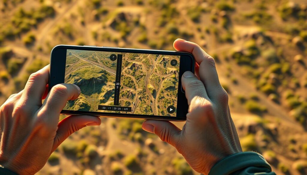 medição de terreno com smartphone