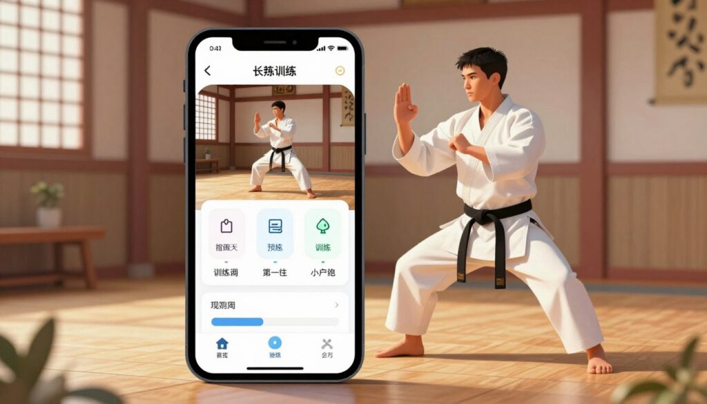 Recursos de aplicativos de karatê