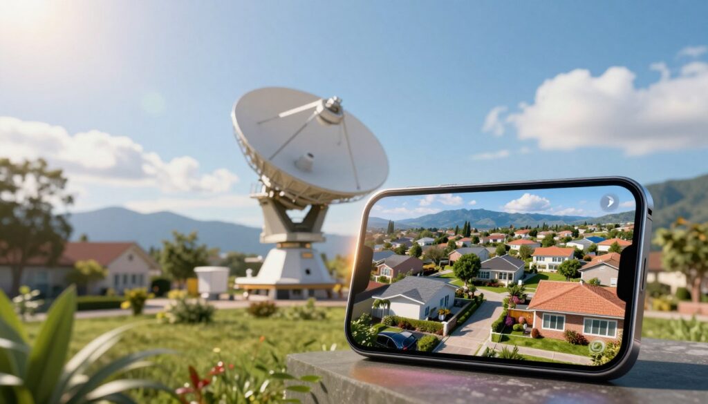 transmissão via satélite