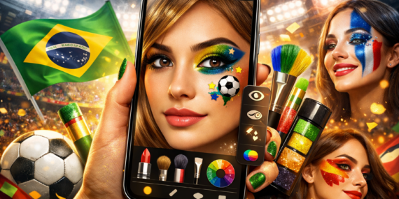 Aplicativo Com Ideias De Maquiagens Perfeitas Para Torcer na Copa 2026