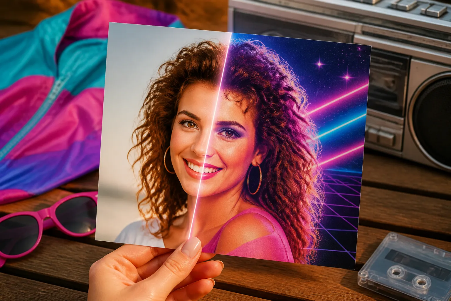 Transforme Sua Foto em Estilo Retrô dos Anos 80 em Segundos