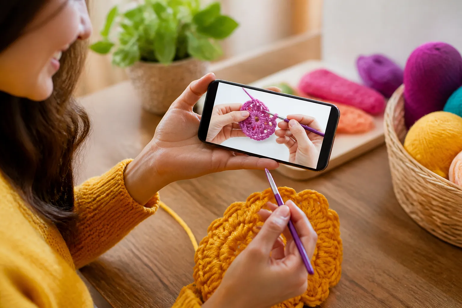 Crochê no celular: guia completo para iniciantes aprenderem passo a passo